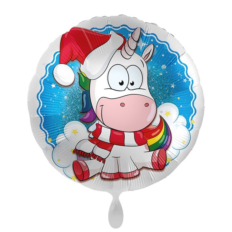 Christmas unicorn foil balloon 71cm