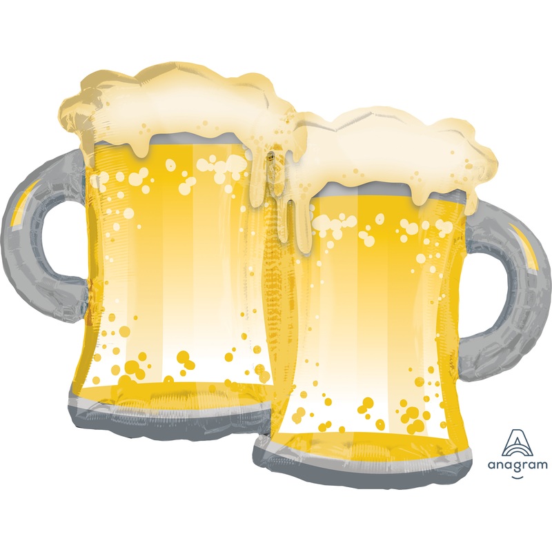 Foil balloon 2 beer mugs 81 x 63cm