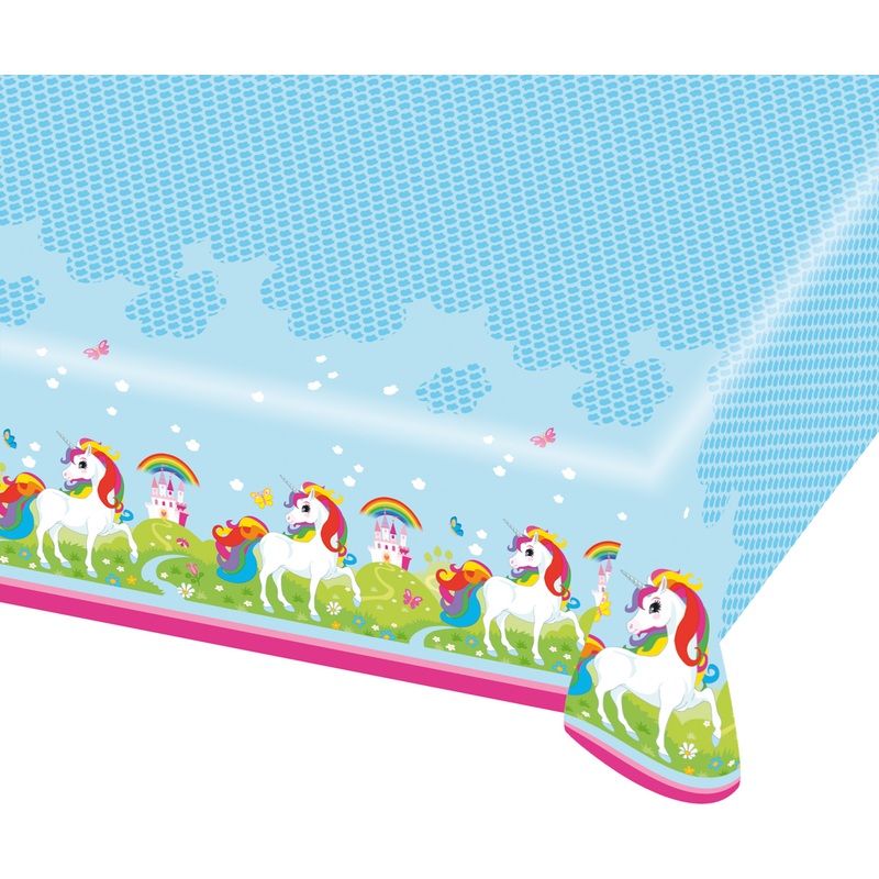 Unicorn Rainbow Sparkle tablecloth ice blue 120x180cm