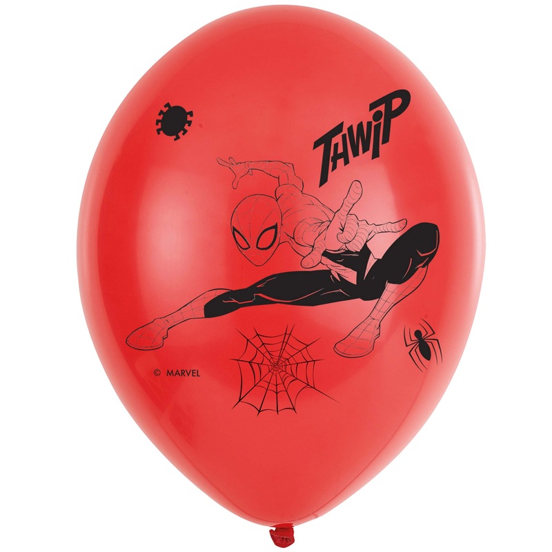 6 Only one Spiderman balloons 27.5cm