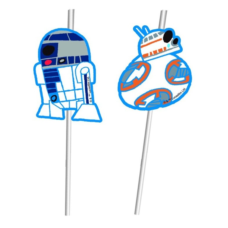 6 Star Wars Forces straws 24cm