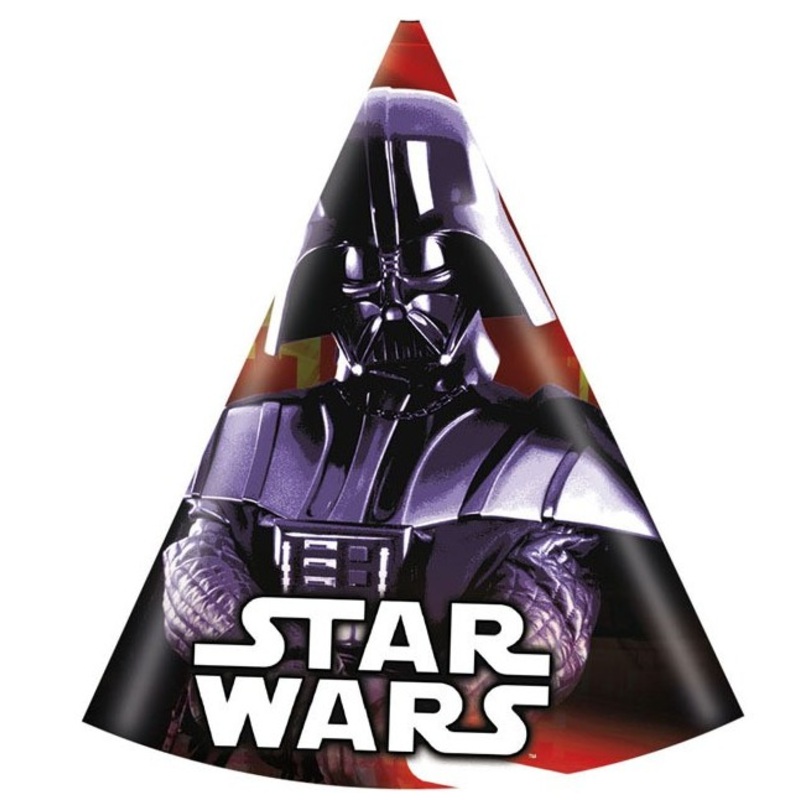 6 Star Wars Galaxy Darth Vader party hats 16cm