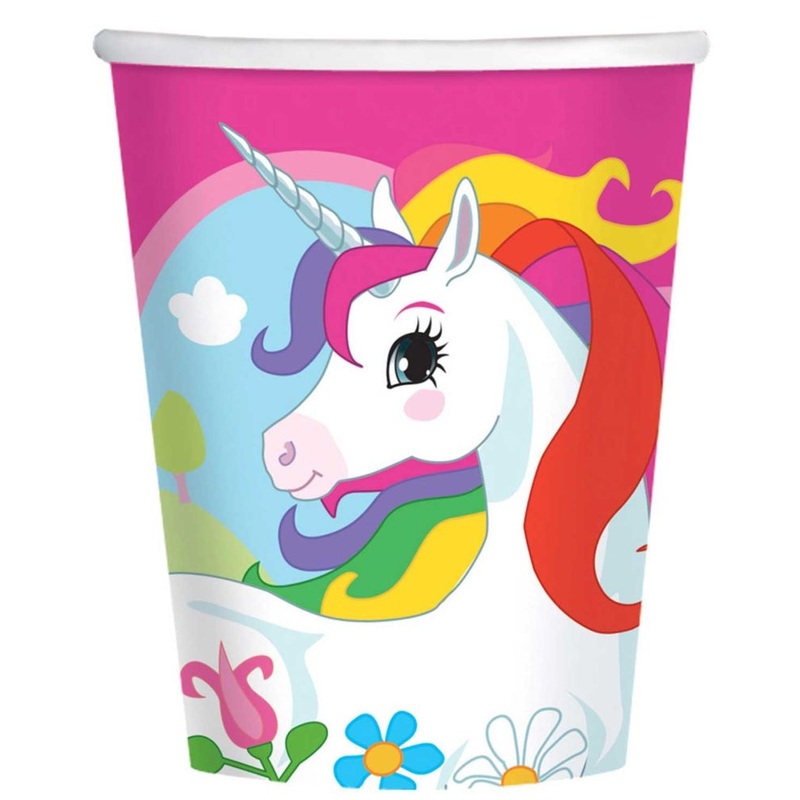 8 cups of magical unicorn Rainbow Sparkle 250ml