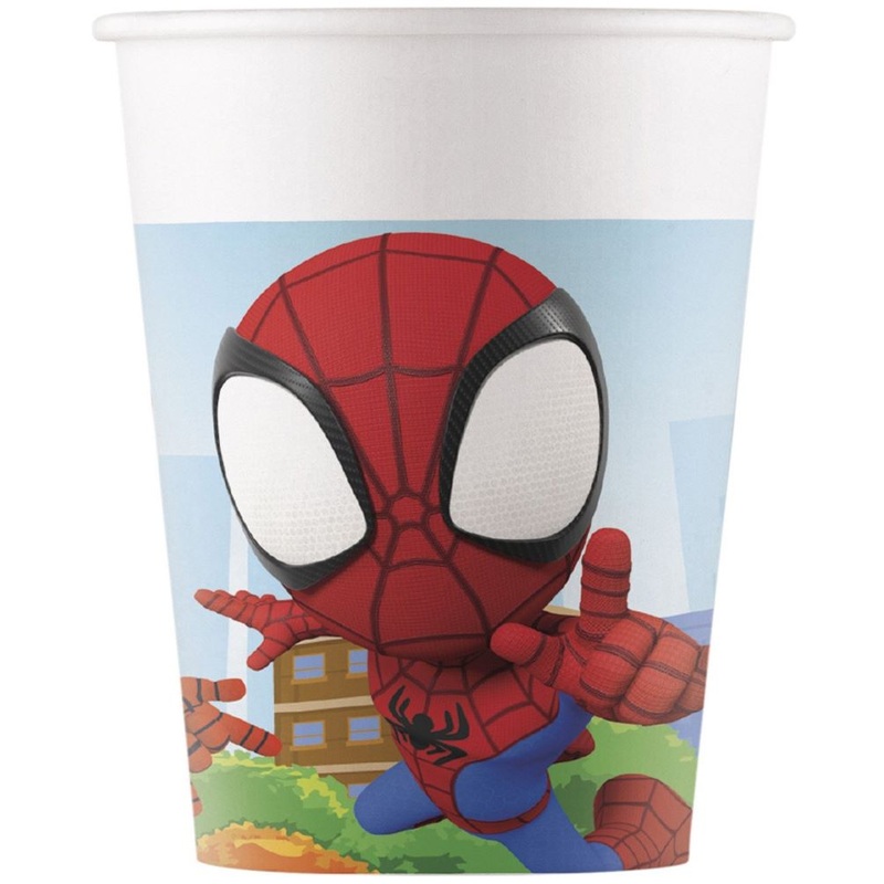 8 paper cups Spidey and Friends