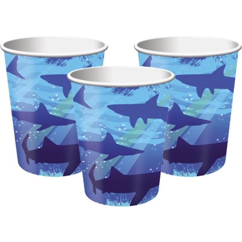 8 shark party cups 256ml