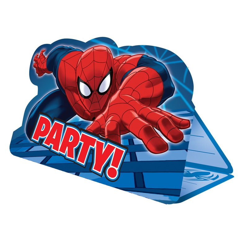 8 Spiderman On A Mission invitation cards