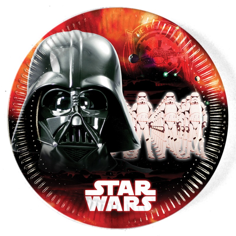 8 Star Wars Dark Side paper plates 23cm