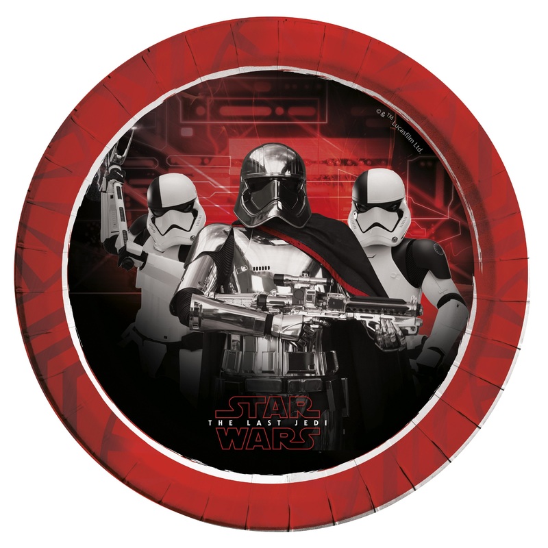 8 Star Wars Last Jedi party plates 23cm