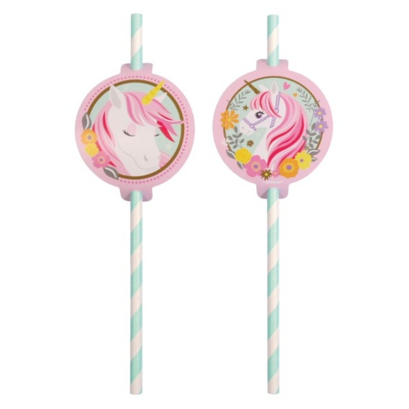 8 straws Magical Unicorn Ella 19cm
