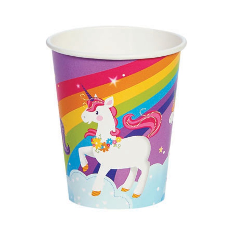 8 unicorn Melody paper cups 266ml