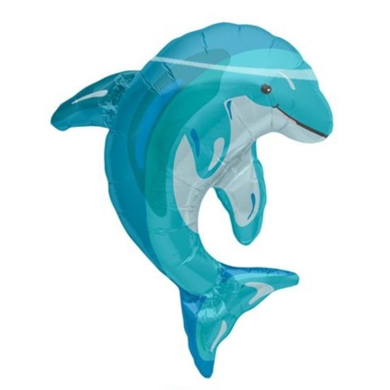 Foil balloon Jumping Dolphin blue