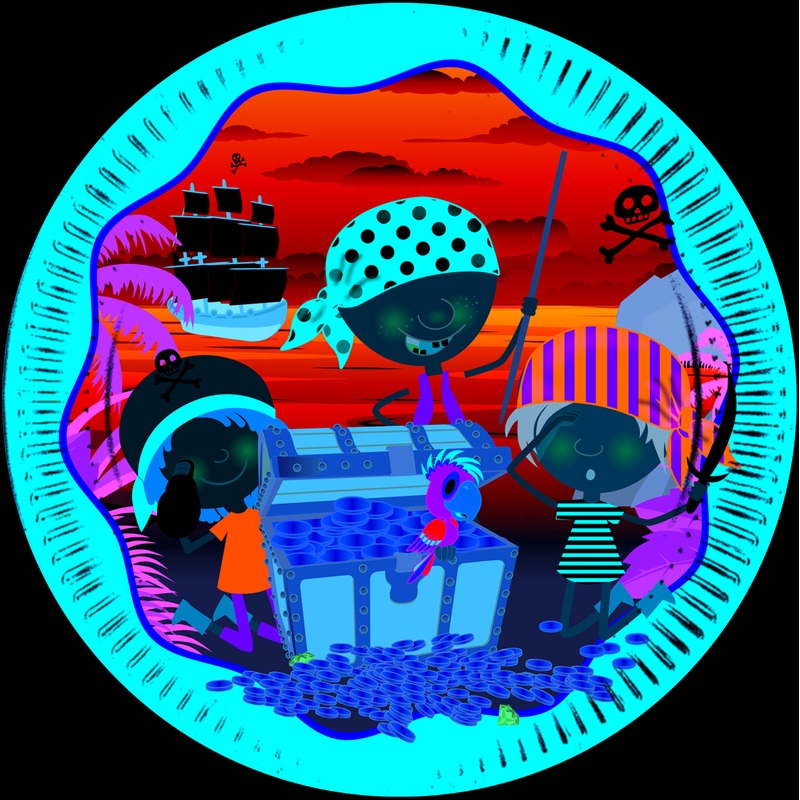 10 pirate Kilian shark paper plates 20cm