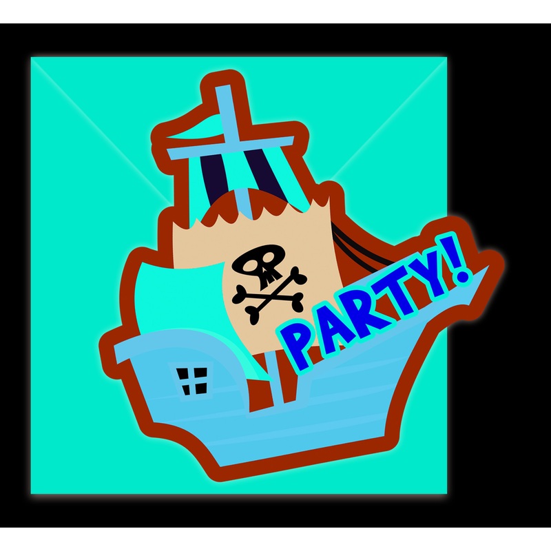 6 Captain Squint Pirate Invitation Cards