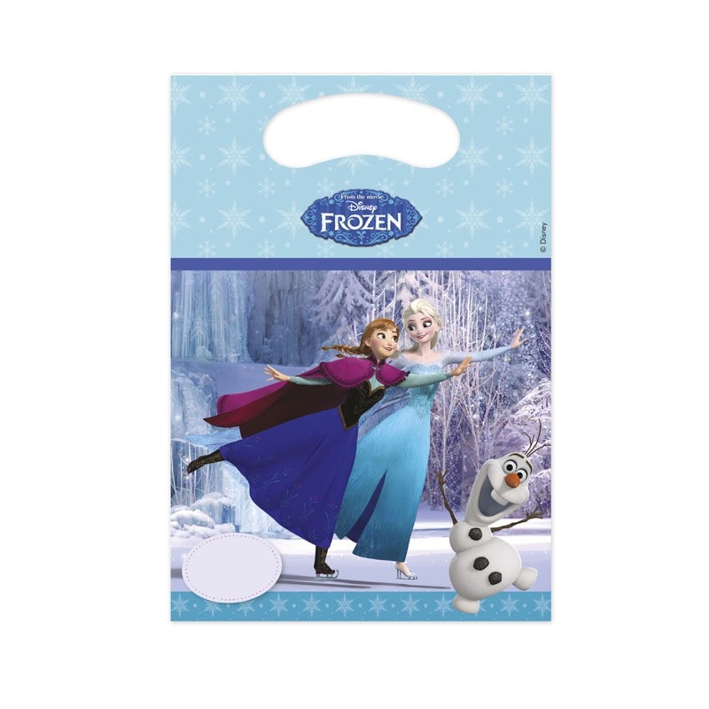 6 Frozen Winter Forest gift bags 16 x 23cm