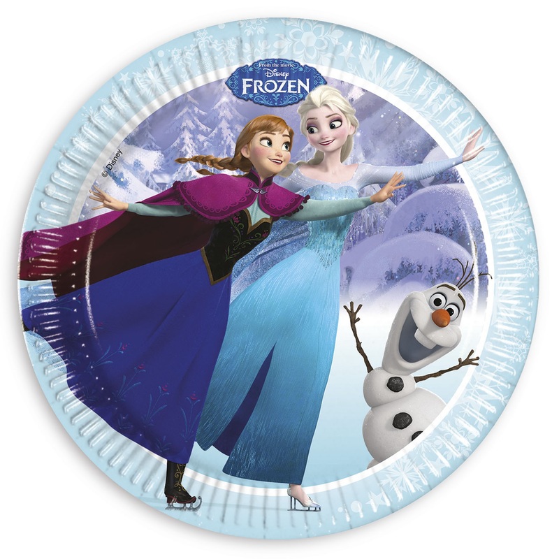 8 frozen winter forest paper plates 23cm