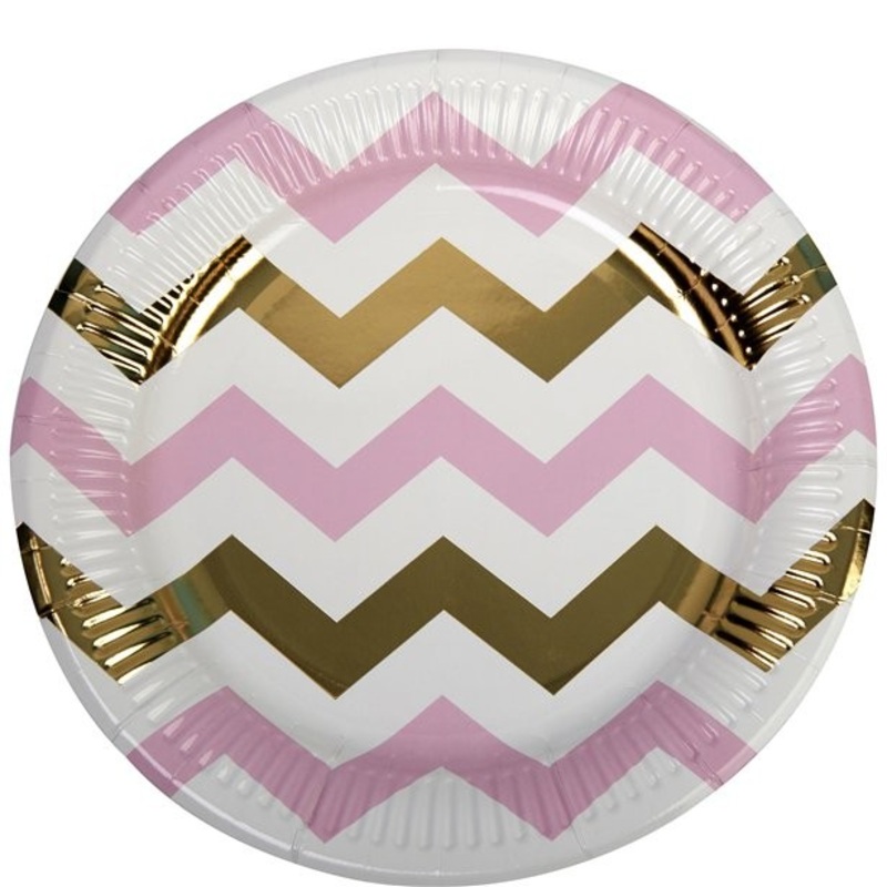 8 Girls Party zig zag paper plates 23cm
