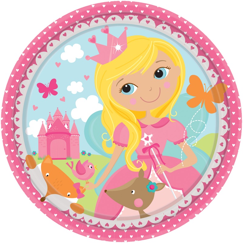 8 paper plates Partytime Princess 17.7cm