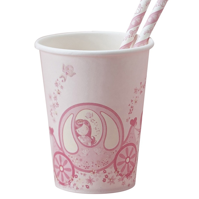 8 Princess Rosie paper cups 250ml