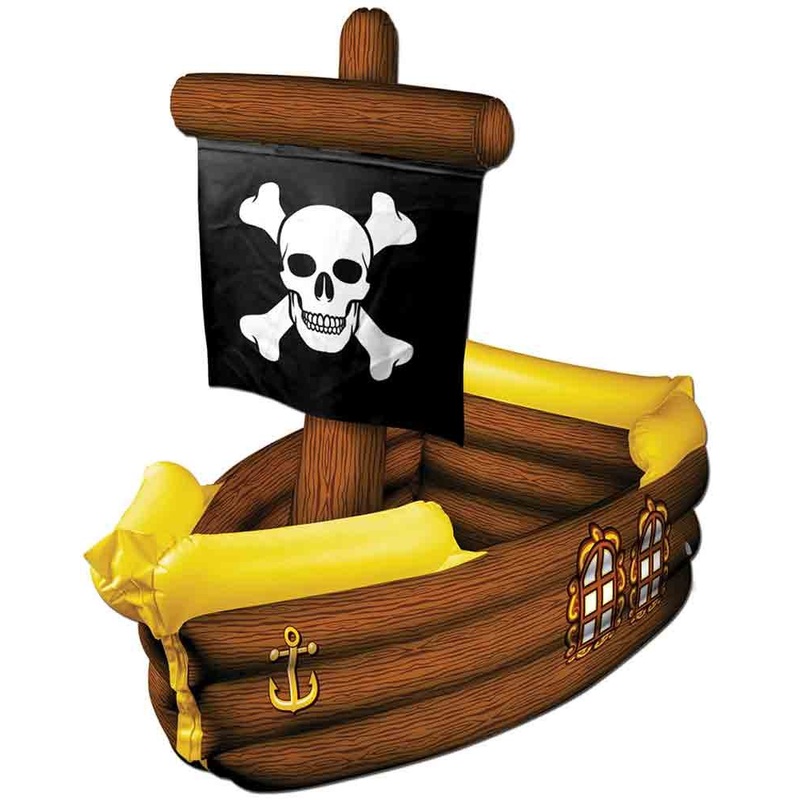 Beverage cooler inflatable pirate ship 104cm