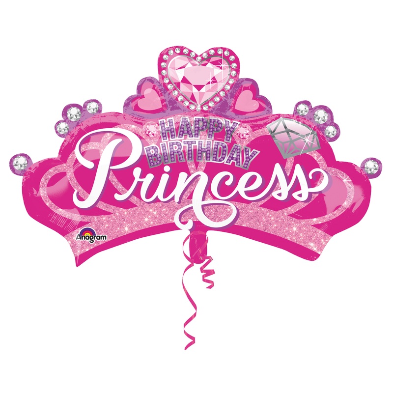 Birthday balloon glitter princess crown XL
