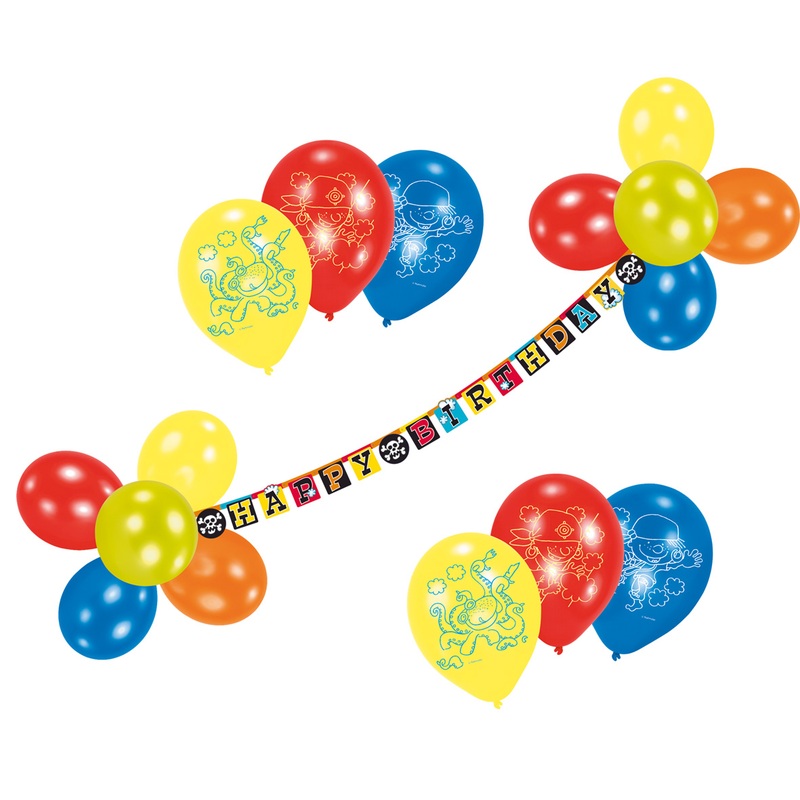 Brave pirate balloon decoration set Happy Birthday