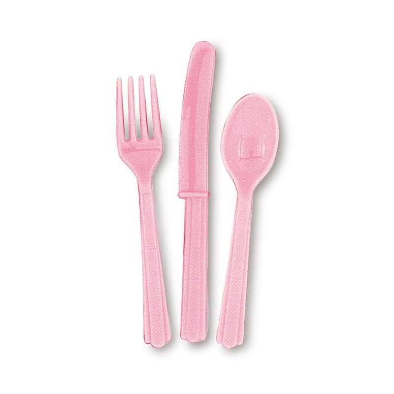 Cutlery set Vera light pink 18 pieces