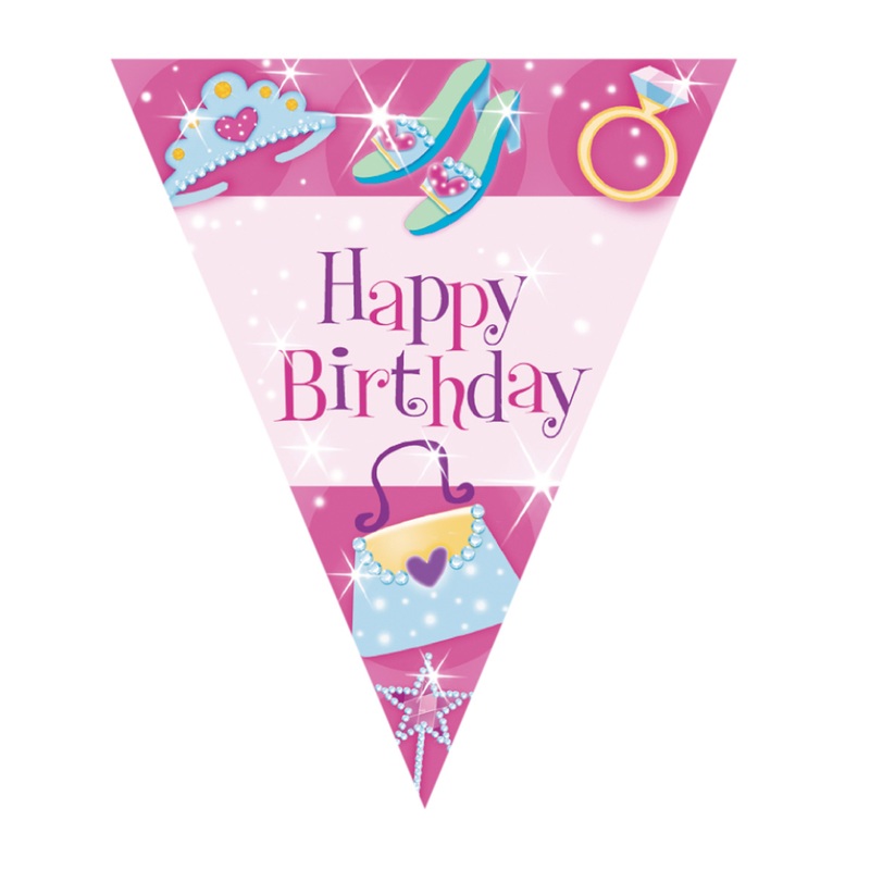 Fashion Queen Pennant Chain Pink Happy Birthday 365cm