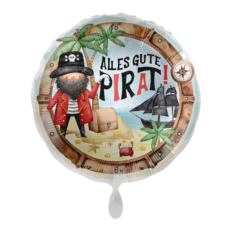 Foil Balloon - Happy Birthday Pirate 45cm