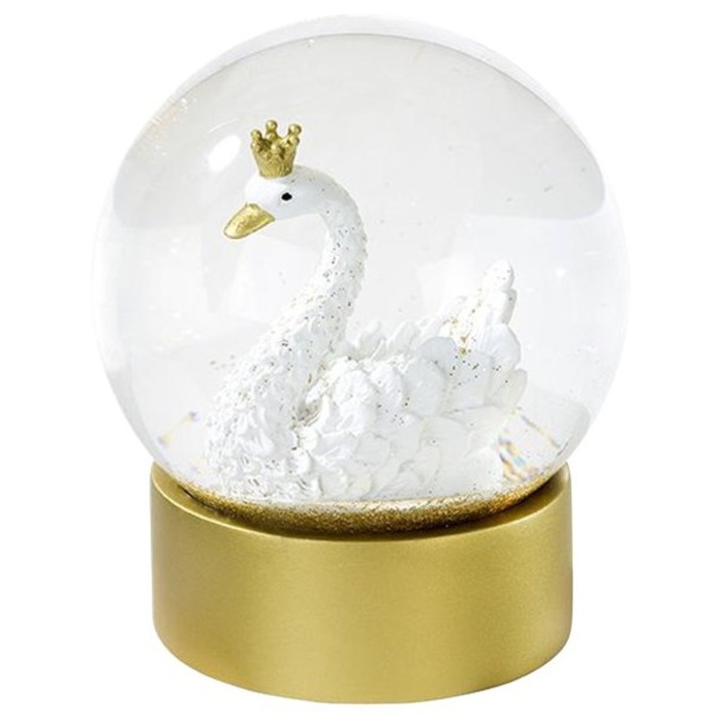 Golden swan snow globe 12cm