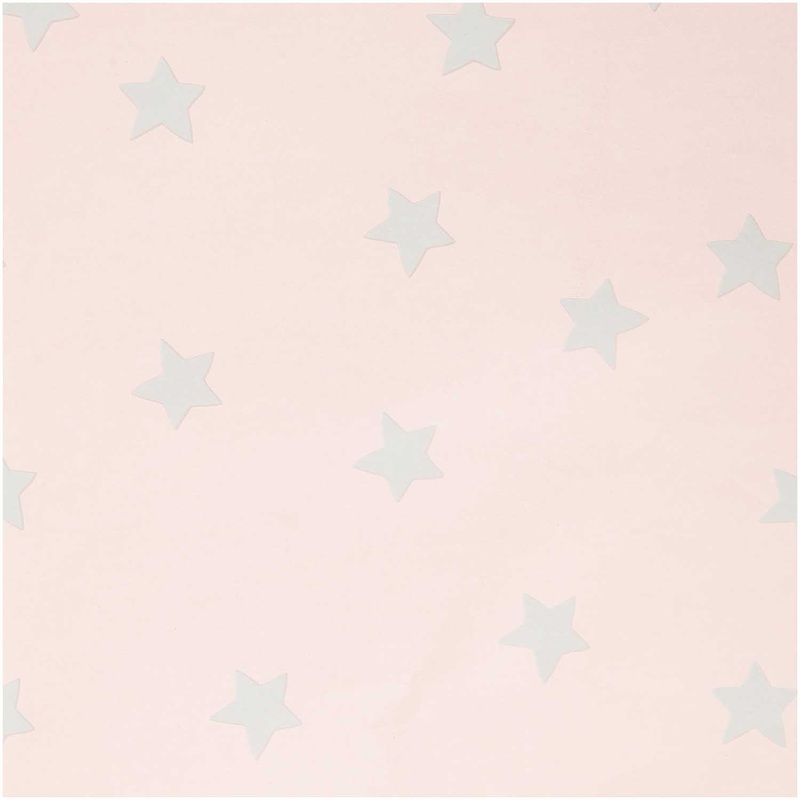 Pink stars FSC wrapping paper