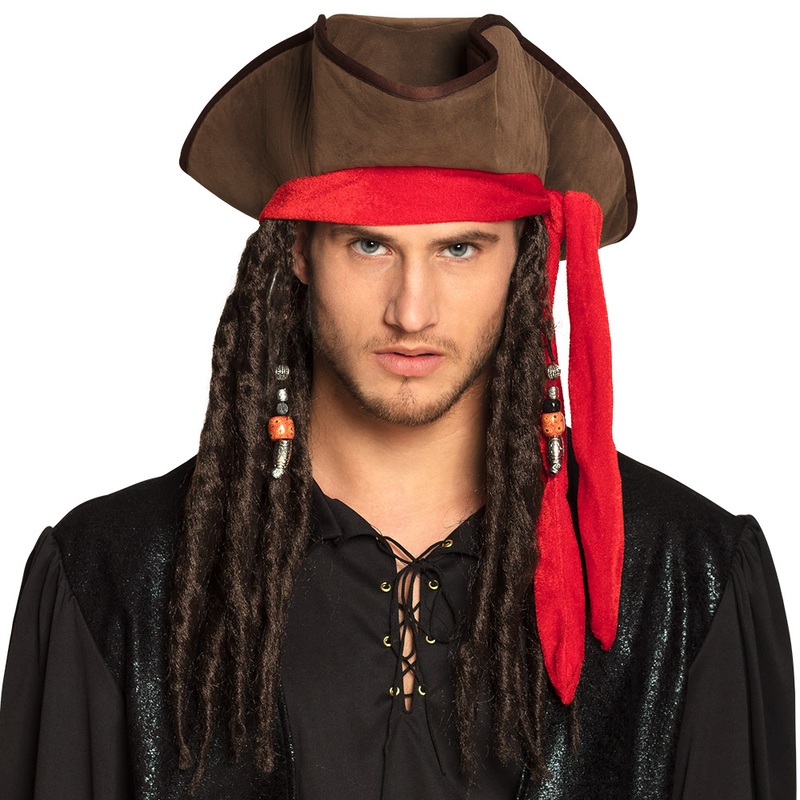 Pirate Hat Dirty Jack with Hair
