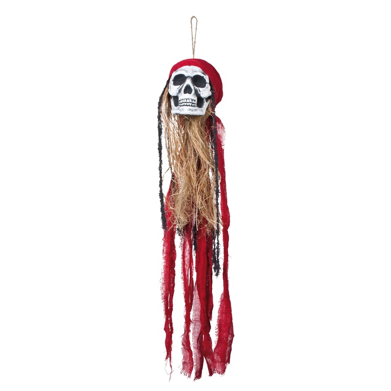 Pirate skull with headscarf hanging decoration