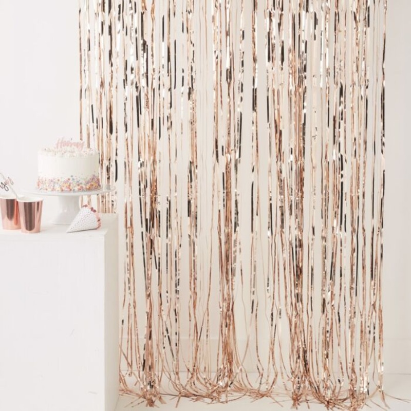 Shimmer Fringe Curtain Rose Gold 2.5m