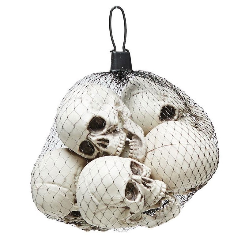 Skull Halloween decoration 6 parts 8 x 5cm