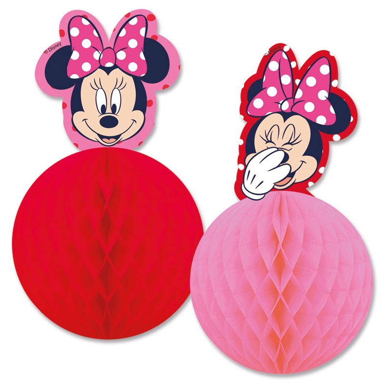 2 Minnie Mouse dots party honeycomb balls 29.5cm