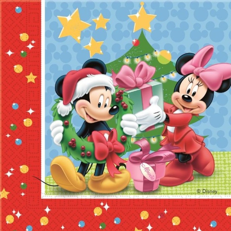 20 Mickey Mouse Christmas madness napkins 33cm