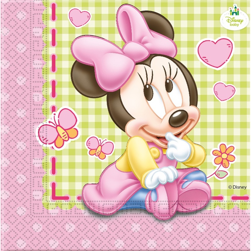 20 Minnie Mouse baby shower napkins 33cm