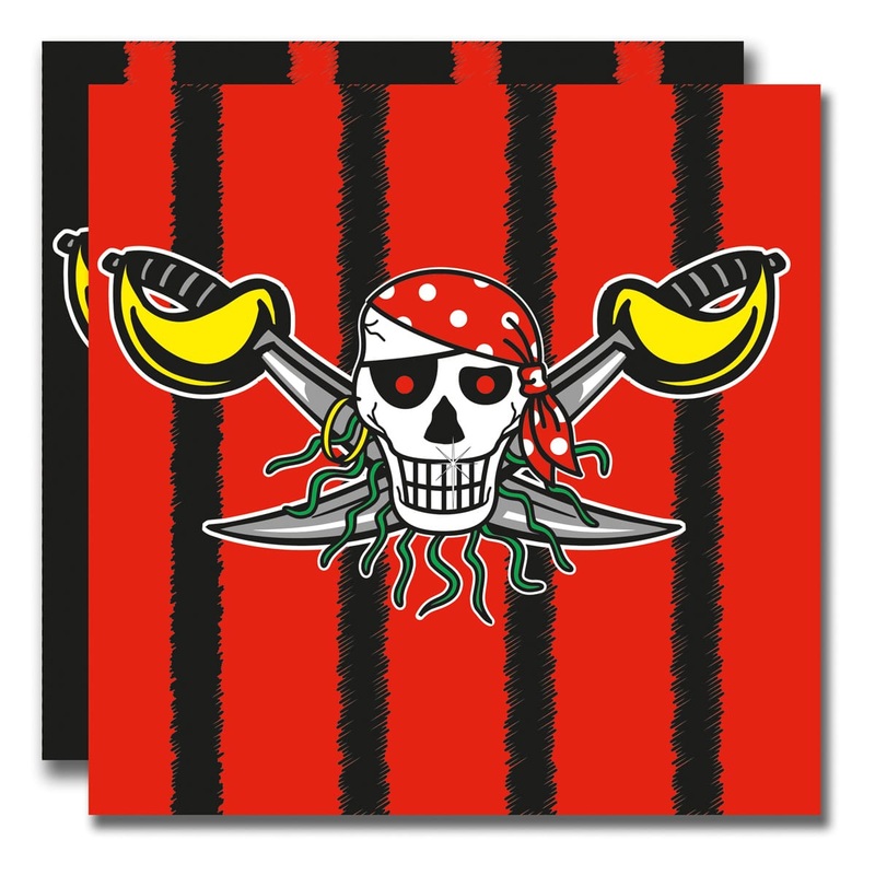 20 Sebastian saber pirate napkins 33cm