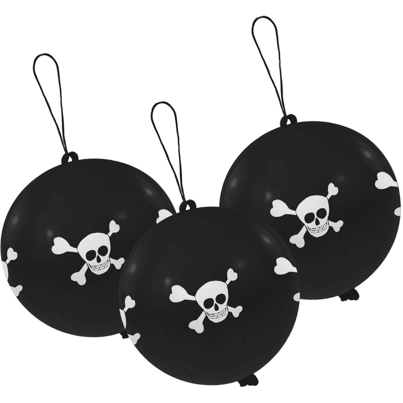 3 Pirate Punchball Latex Balloons 35.5cm