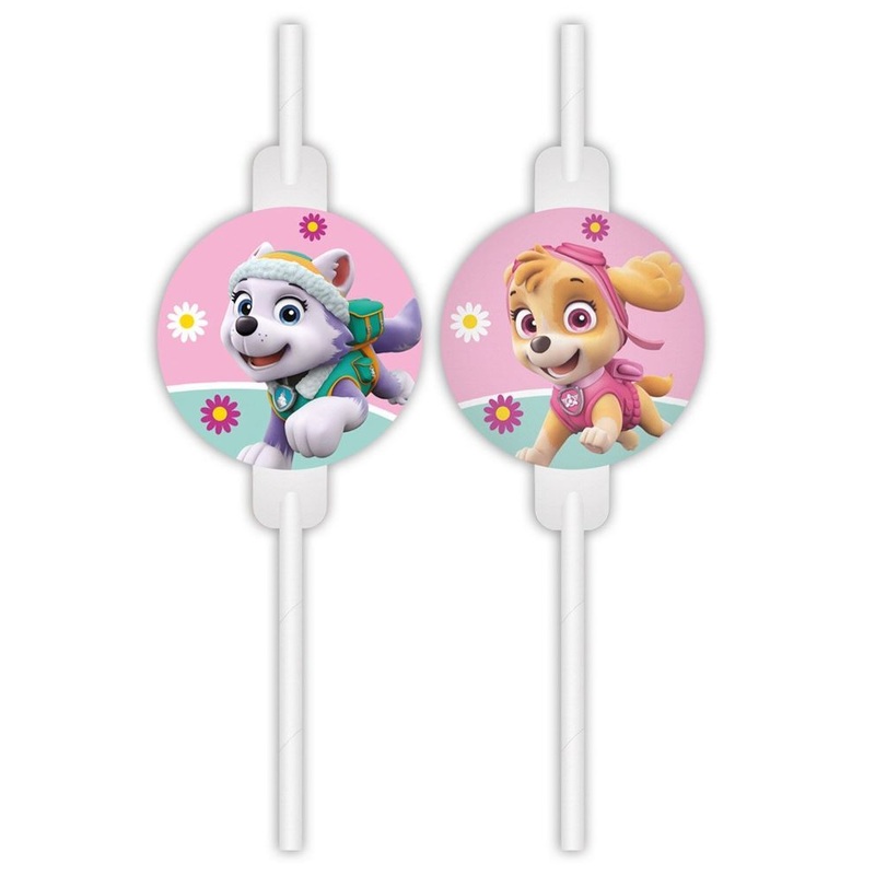 4 Paw Patrol paper drinking straws