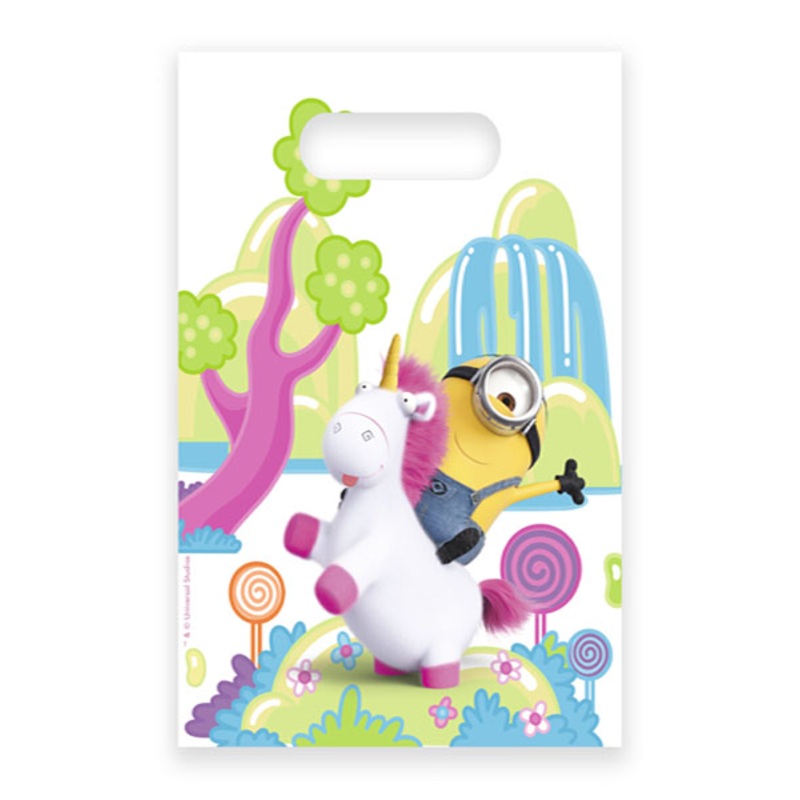 6 Minions gift bags unicorn love