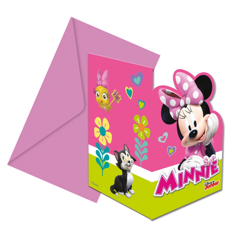 6 Minnie & Daisy invitation cards