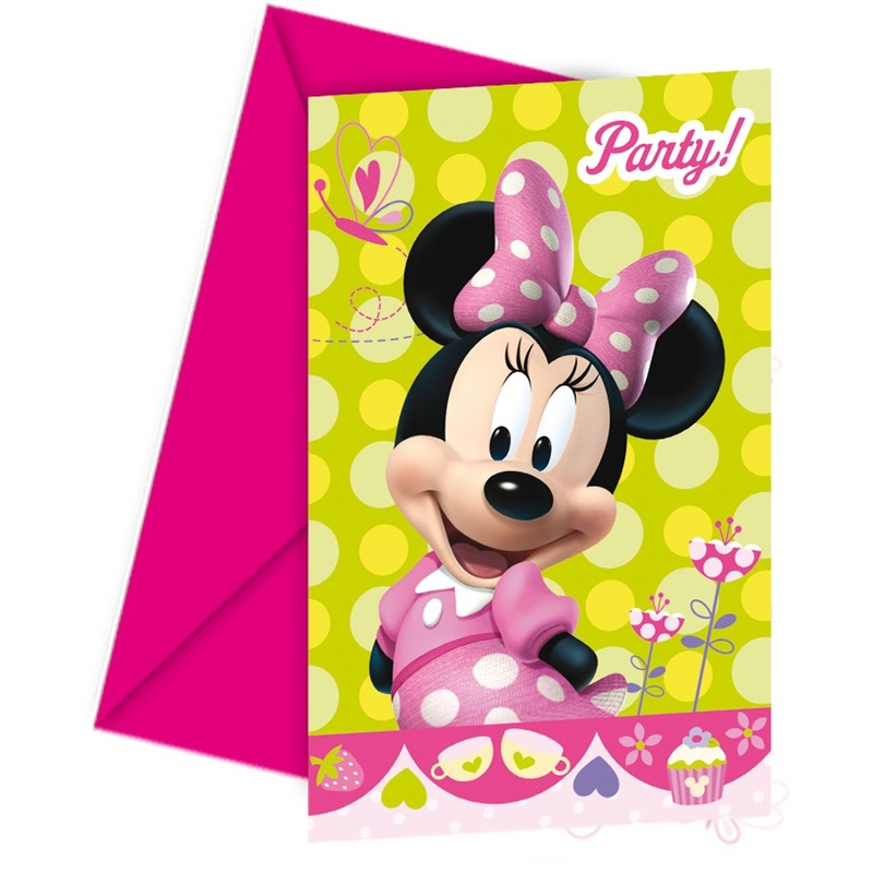 6 Minnie Mouse Glory Day invitation cards