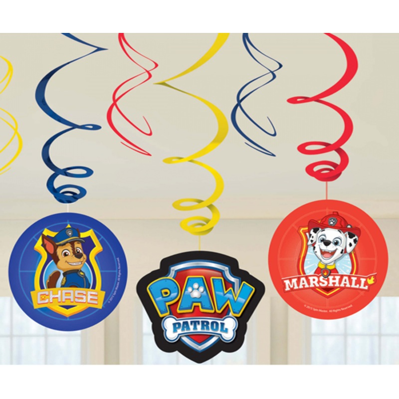 6 Paw Patrol Action Spiral Hangers