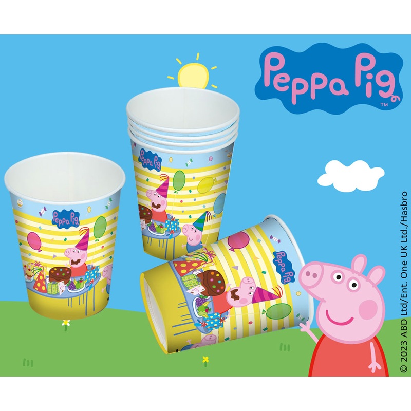 6 Peppa Pig rainbow cups 200ml