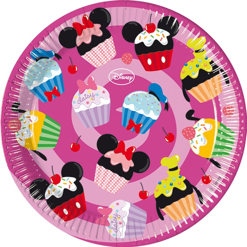 8 Mickeys Cupcake Party paper plates 23cm