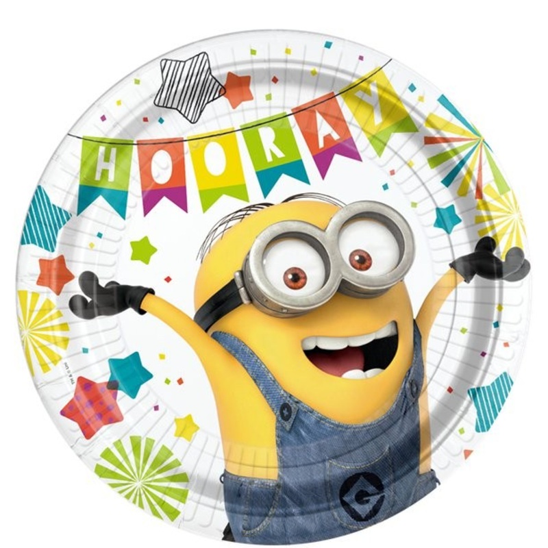 8 Minion Hooray Party Plates 23cm