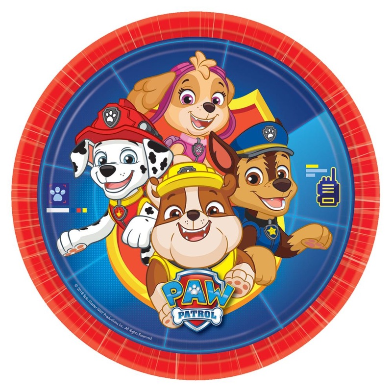 8 paper plates Paw Patrol Action 23cm