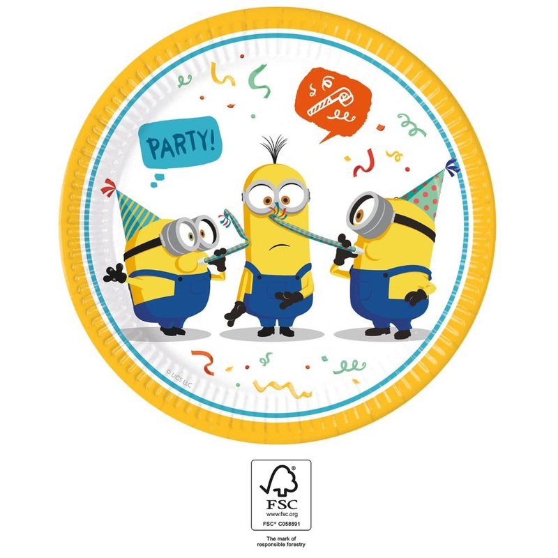 8 Party Minion paper plates 23cm