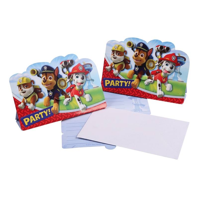 8 Paw Patrol Crew invitation cards
